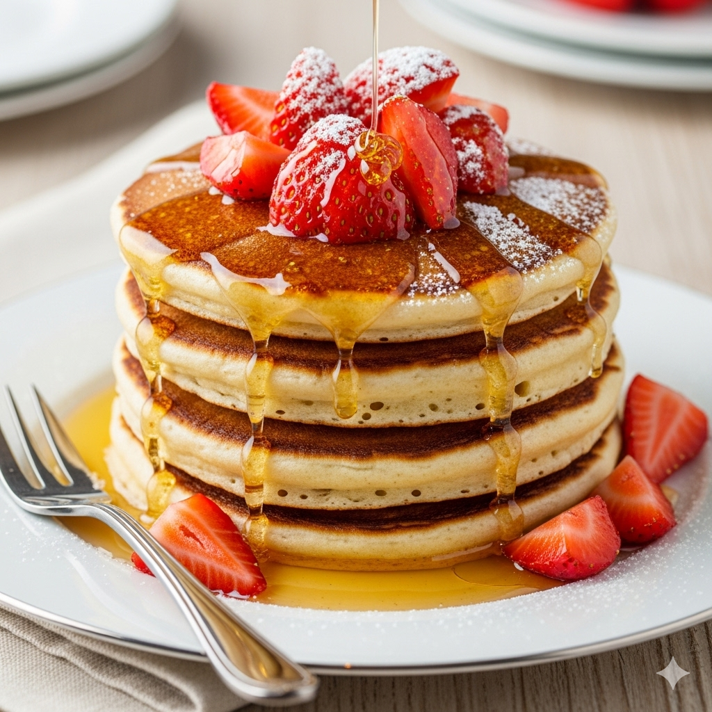 Pancake with Honey & Strawberry